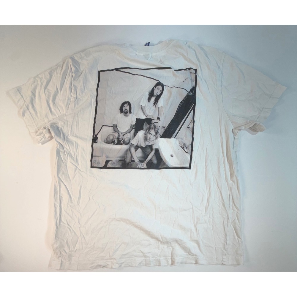 Nirvana H&M Divided Graphic T-Shirt White In Utero Angel Band Photo Mens XL